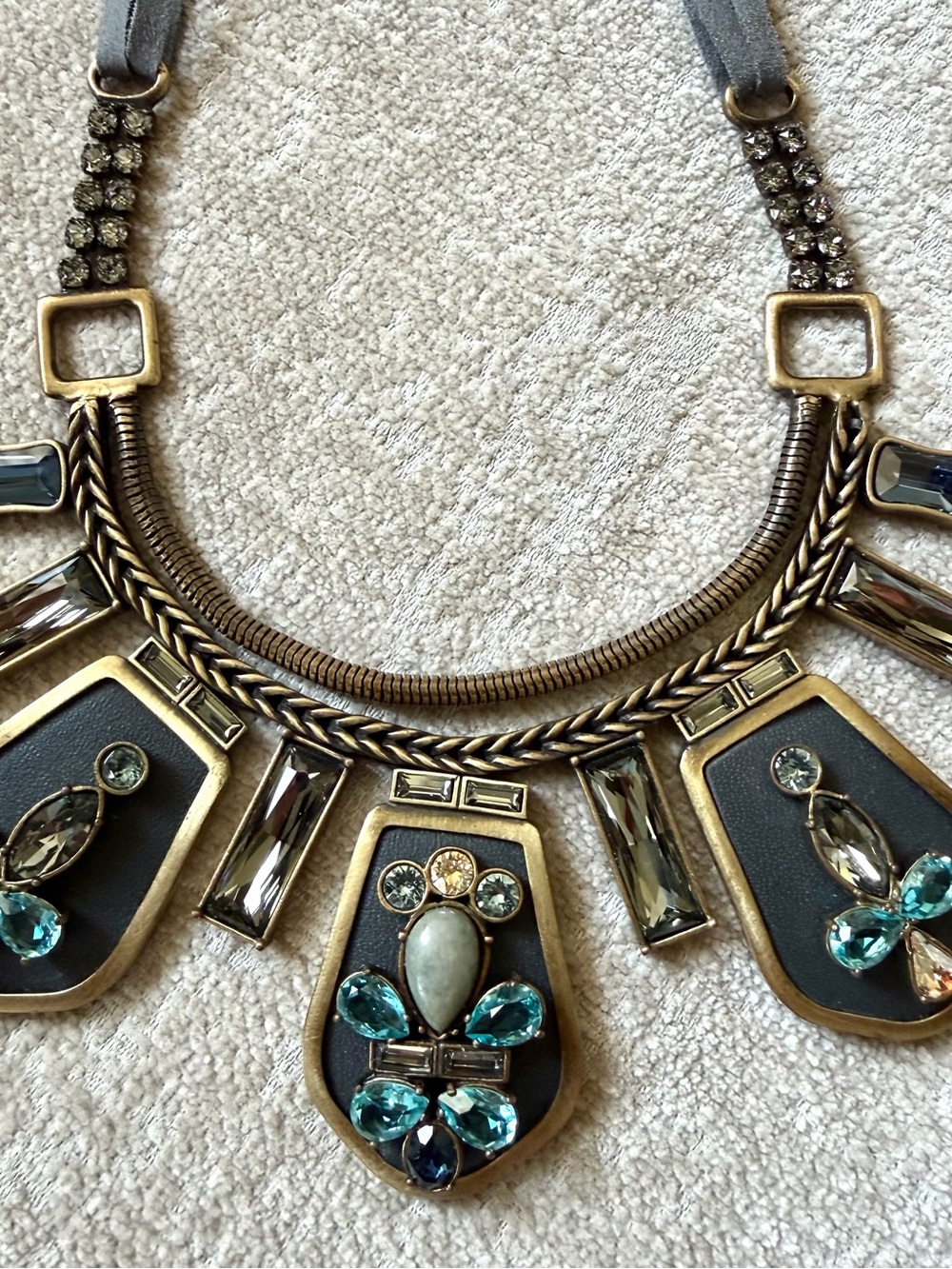 Silpada Blue Streak Crystal Bib Necklace - Picture 3 of 13